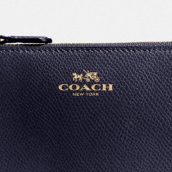 COACH Corner Zip Wristlet, Navy - Picture 2 of 9
